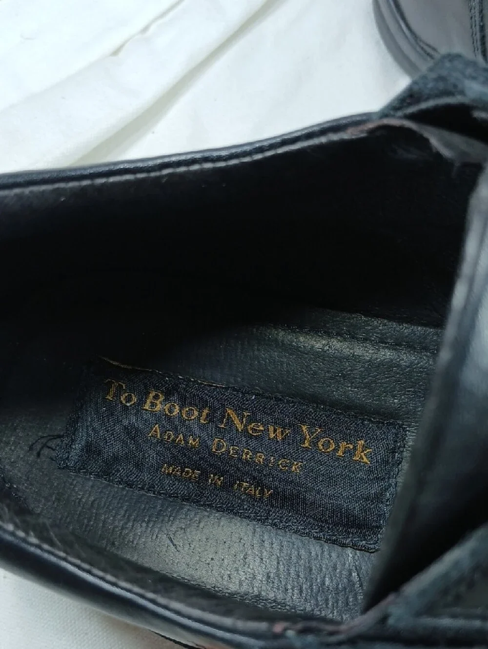 To Boot New York mens Black Leather Zip-Front Oxfords